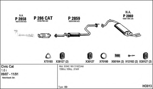 FENNO HO013 Exhaust System